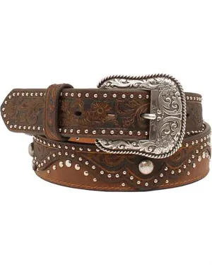 1 1/2'' Embossed Pattern Nailhead Belt