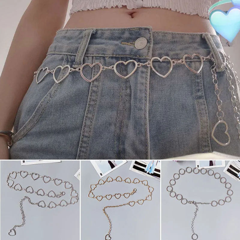 105cm Waistband Pants Classic Waist Chain Love Heart Hollow Girdle For Women Hip Hop Style Fashion Fine Waist Belts 2020 Trendy