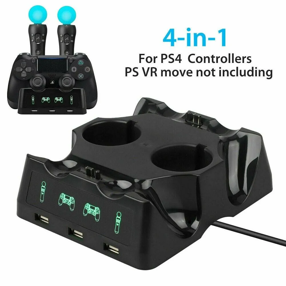 4-in-1 Charger Charging Dock Holder Mount Station For PS4/PS/VR Move Controller