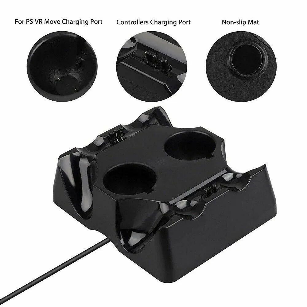 4-in-1 Charger Charging Dock Holder Mount Station For PS4/PS/VR Move Controller