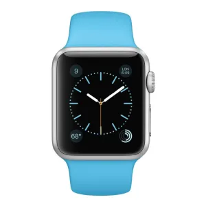 Apple 38 MM Smartwatch Silver Aluminum Case with Blue Band