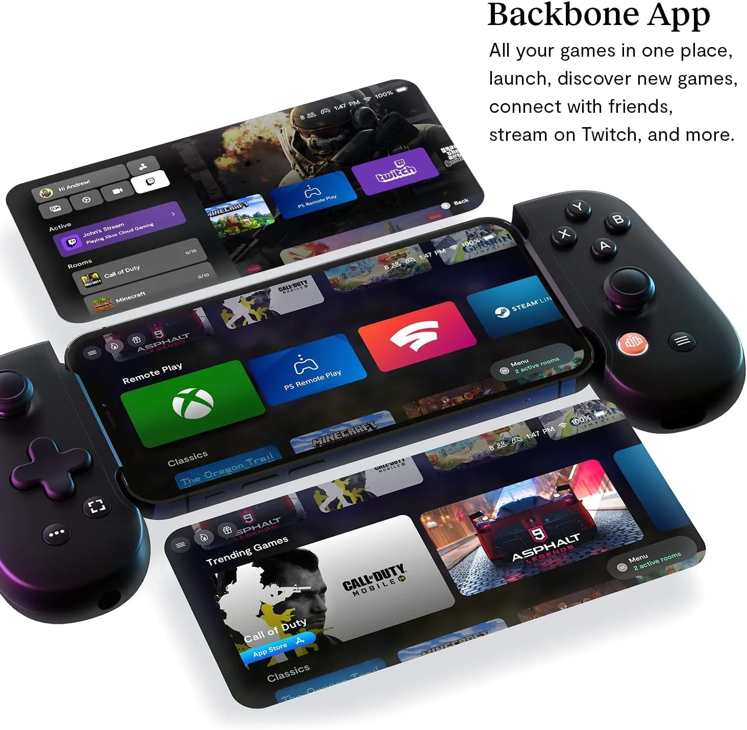 BACKBONE One Mobile Gaming Controller for Iphone (Lightning) - 1St Gen - Turn Your Iphone into a Gaming Console - Play Xbox, Playstation, Call of Duty, Roblox, Minecraft, Genshin Impact & More