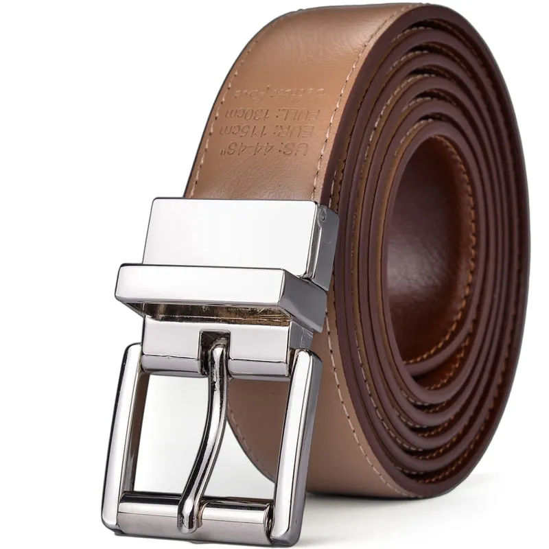 BELTOX Design Collection Men's Fashion 100% Genuine Leather Black & Silver Tone Belts - Special Offer!