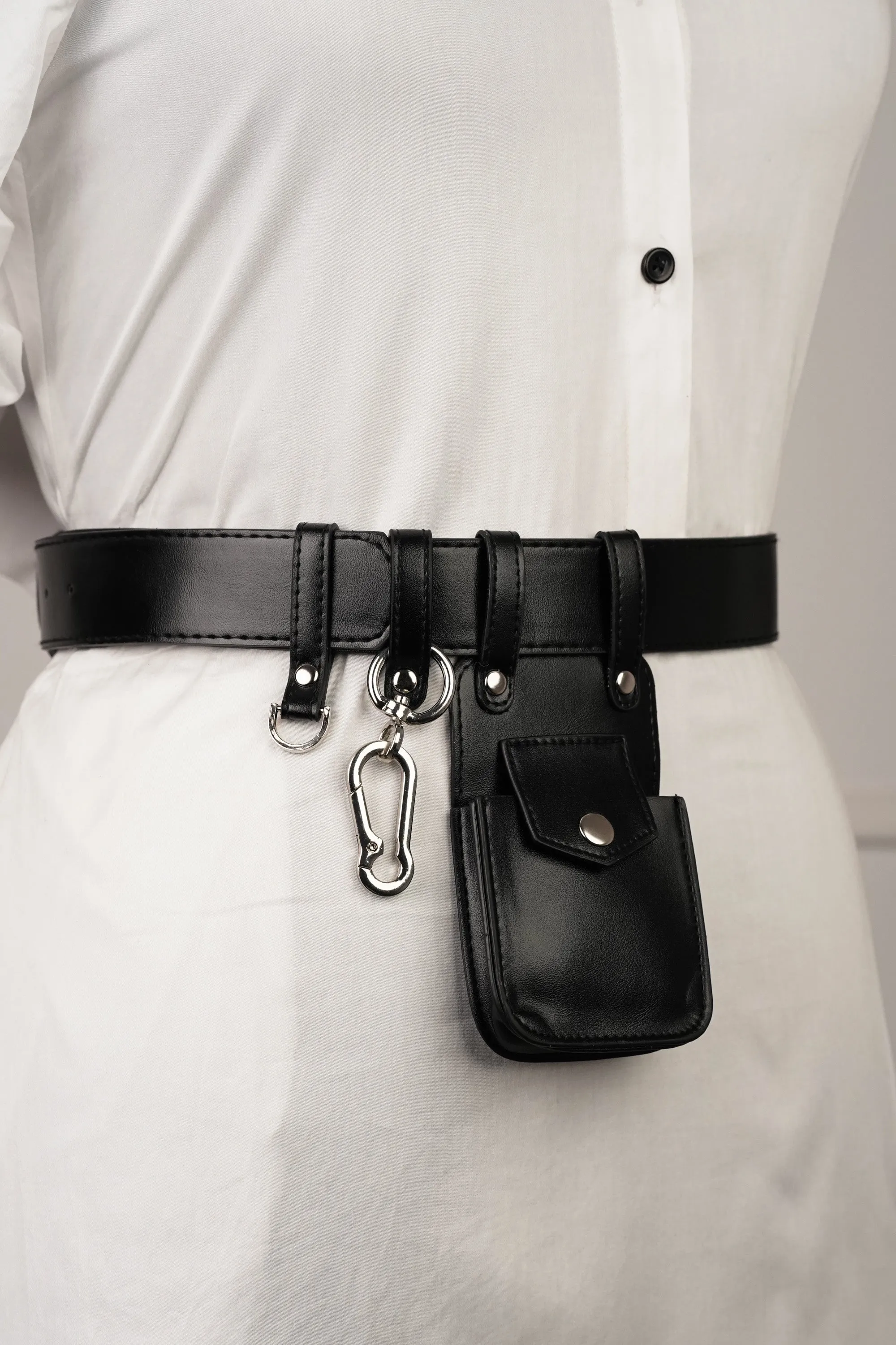 Black Belt with Bag And Hook