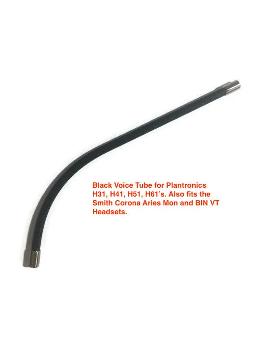 Black Voice Tube for Plantronics Supra Headsets - Smith Corona Aries MON and BIN VT