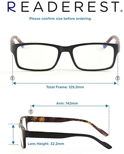 Blue-Light-Blocking-Reading-Glasses-Black-Camo-0-25-Magnification-Computer-Glasses