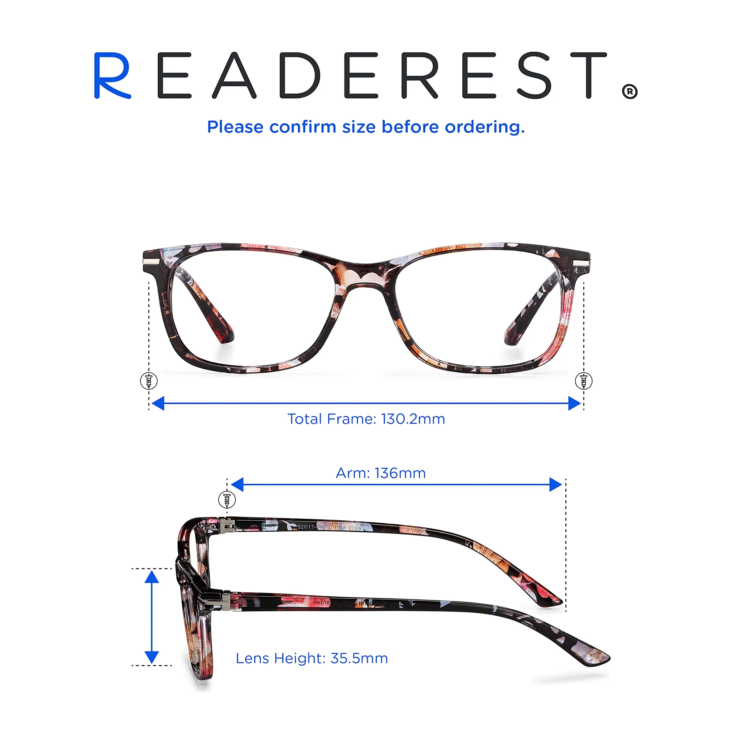 Blue-Light-Blocking-Reading-Glasses-Floral-0-25-Magnification-Computer-Glasses