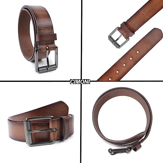 CIMONI Genuine Leather Classic Stylish Trendy Unique Design Casual Formal/Office/College Dailyuse Belt For Men (1 Year Gurantee)