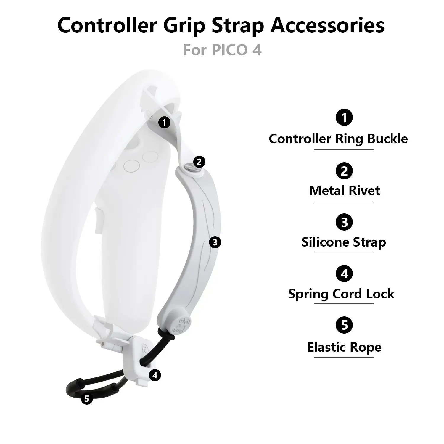 Controllers Adjustable Knuckle Strap for PICO 4 (Gray)