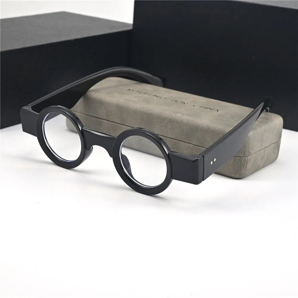 Cubojue Unisex Full Rim Small Round Tr 90 Titanium Myopic Reading Glasses 3627m