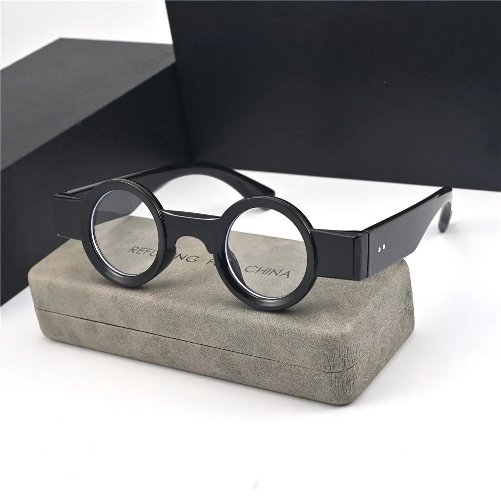 Cubojue Unisex Full Rim Small Round Tr 90 Titanium Myopic Reading Glasses 3627m