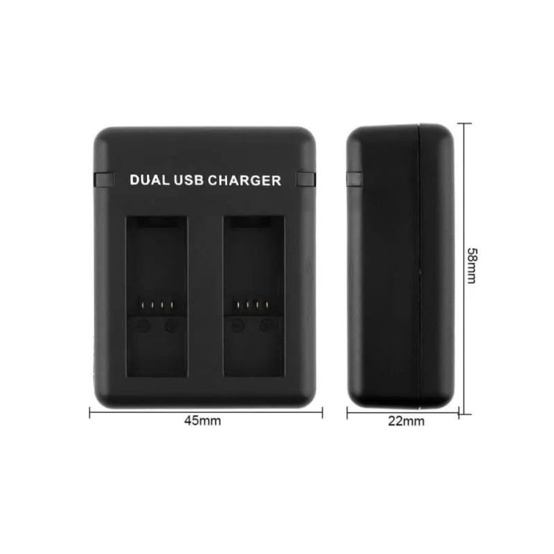 Dual Battery Charger with 2 Batteries for GoPro HERO 4 Cameras