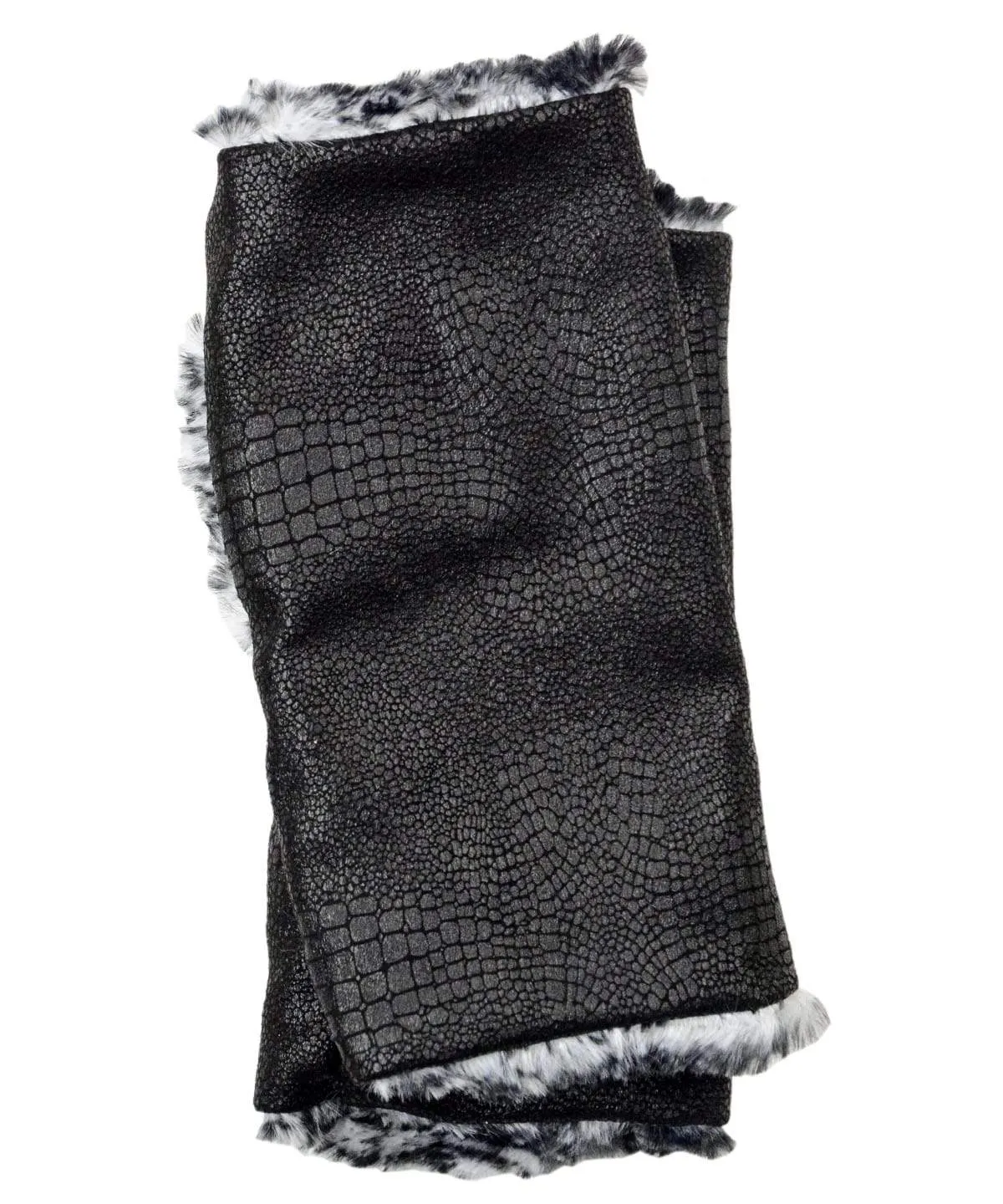 Fingerless / Driving Gloves - Vegan Leather Outback in Black with Assorted Faux Fur (Cranberry Creek Combos - Limited Availability)