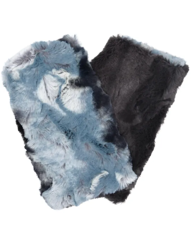 Fingerless / Texting Gloves, Reversible - Cascade Luxury Faux Furs