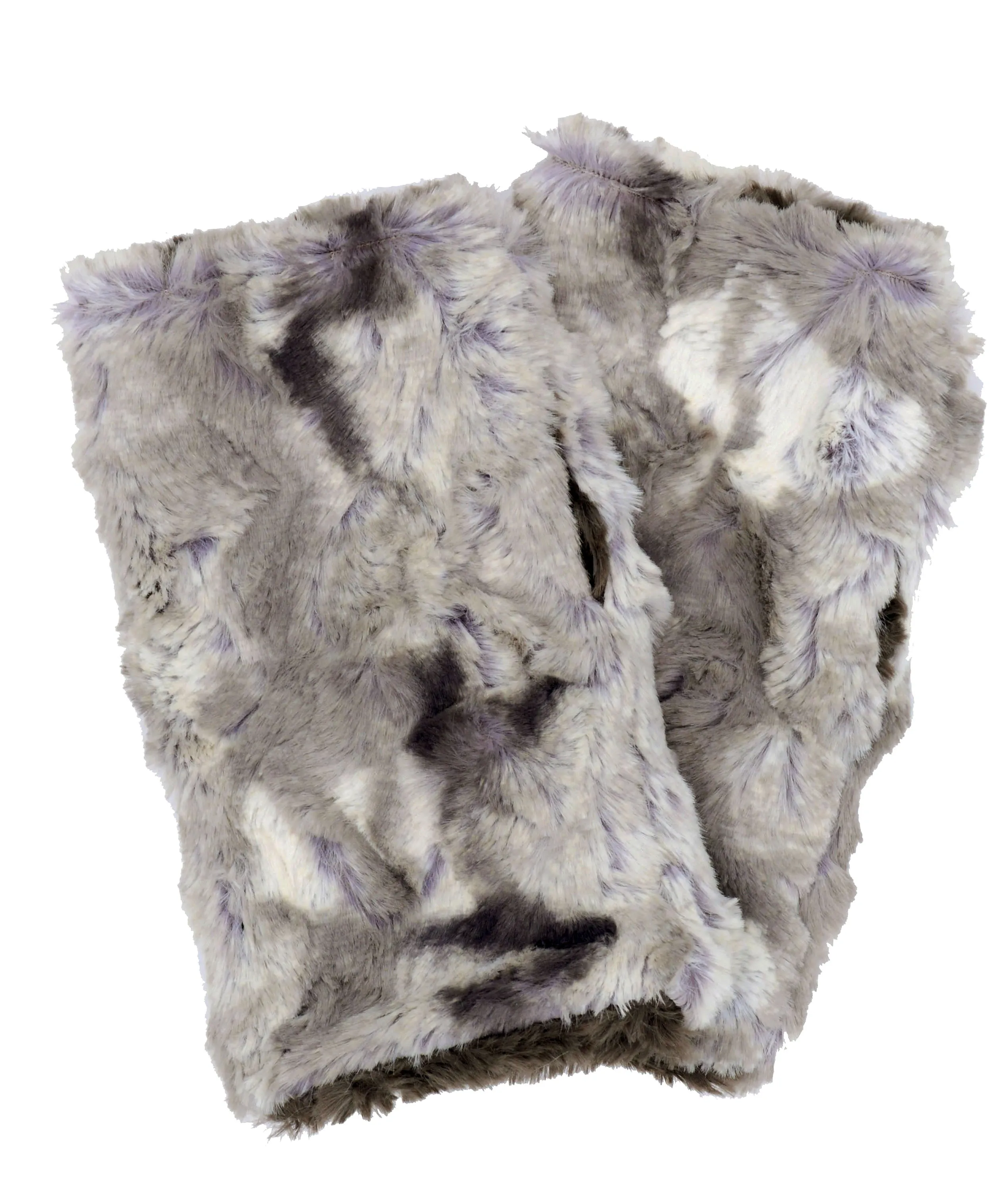 Fingerless / Texting Gloves, Reversible - Cascade Luxury Faux Furs