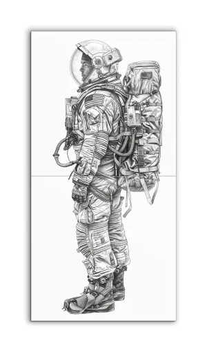 Intricate Astronaut Side Profile Artwork