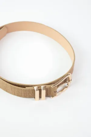 Kalli U Buckle Weave Belt, Tan