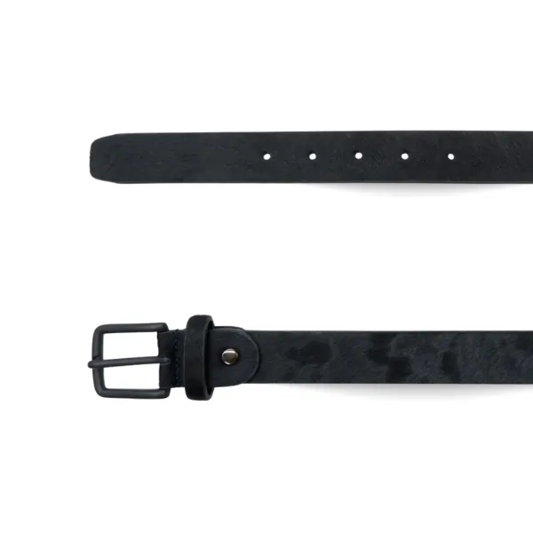 MOLLY - Women's Black Ponyhair Genuine Leather Belt