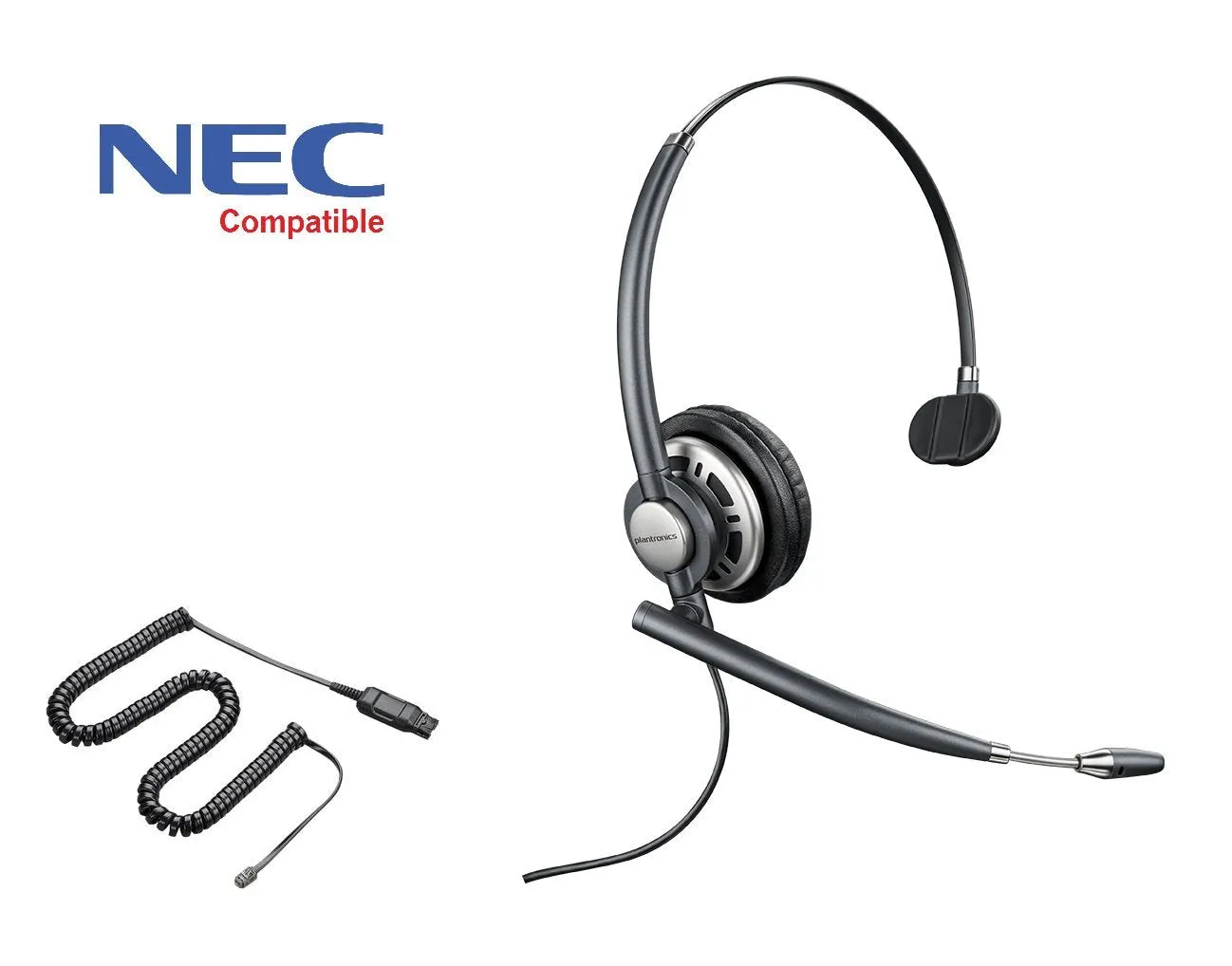 NEC Compatible Plantronics EncorePro 710 Headset Bundle - NEC Elite | Dterm Series