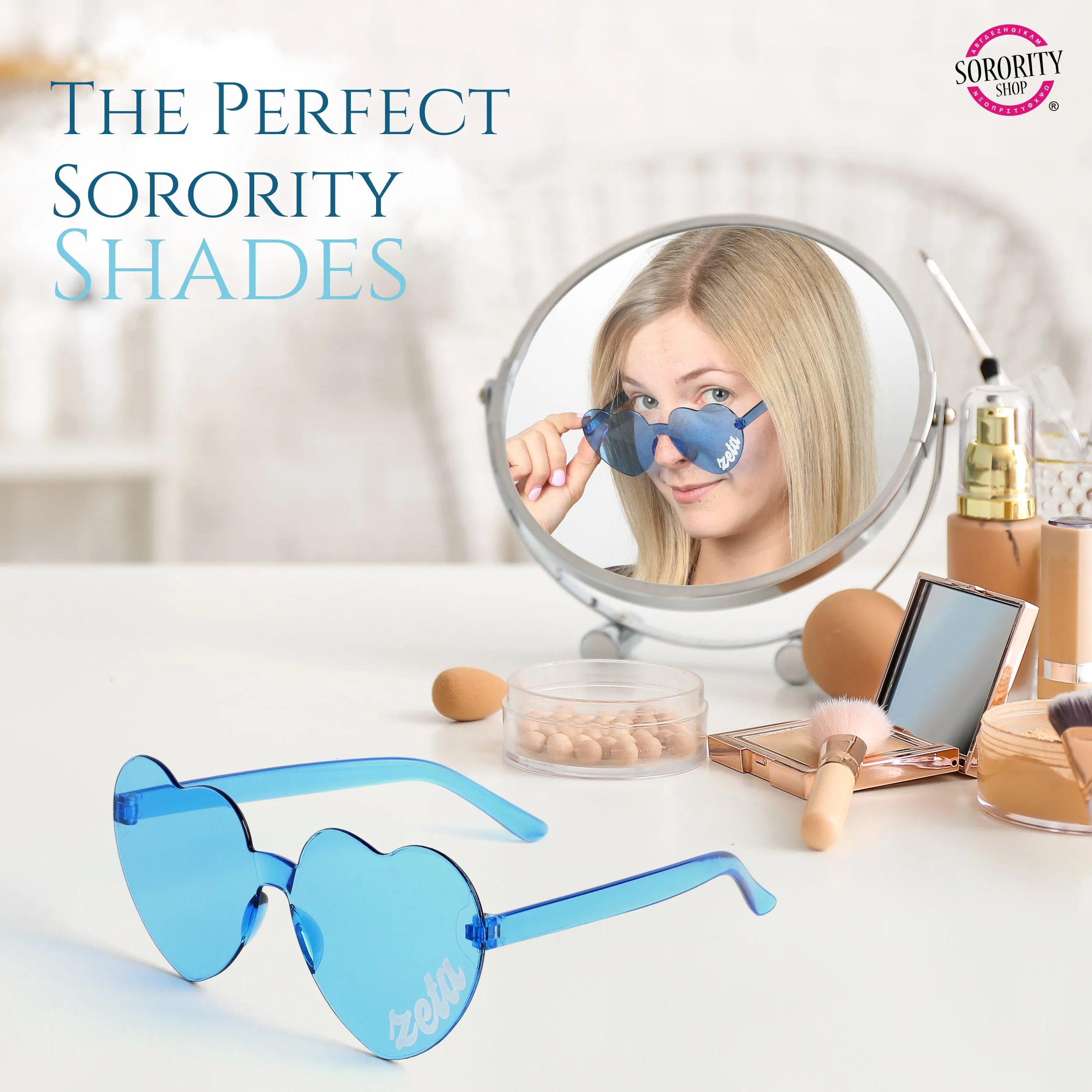 Omega Phi Alpha Sunglasses - Heart Shaped