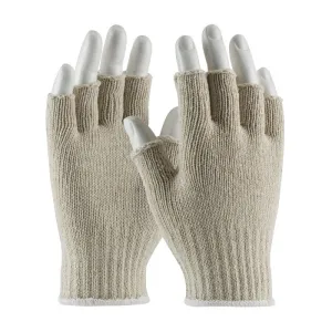 PIP 35-C119 Medium Weight Seamless Knit Cotton/Polyester Half-Finger Glove, Natural, 1 Dozen