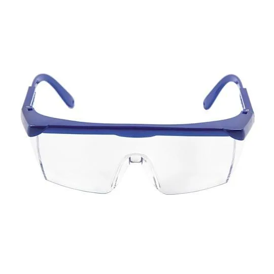 Protective Safety Glasses/Goggles with Adjustable Frame, Meets ANSI Z81.7 Standard, Blue