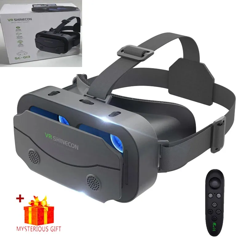 Shinecon VR 3D Headset Virtual Reality Glasses with Controller - Smart Helmet with Viar Lenses for Smartphones, Cell Phones, and Controller - Elegant Gift for Nearest Ones