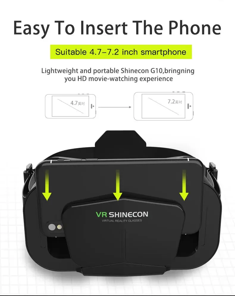 Shinecon VR 3D Headset Virtual Reality Glasses with Controller - Smart Helmet with Viar Lenses for Smartphones, Cell Phones, and Controller - Elegant Gift for Nearest Ones