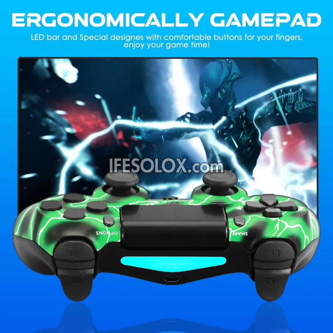 Sony PS4 DualShock 4 Game Controller for PS4, PC, Smartphones and Gadgets (Green Sparks) - Brand New