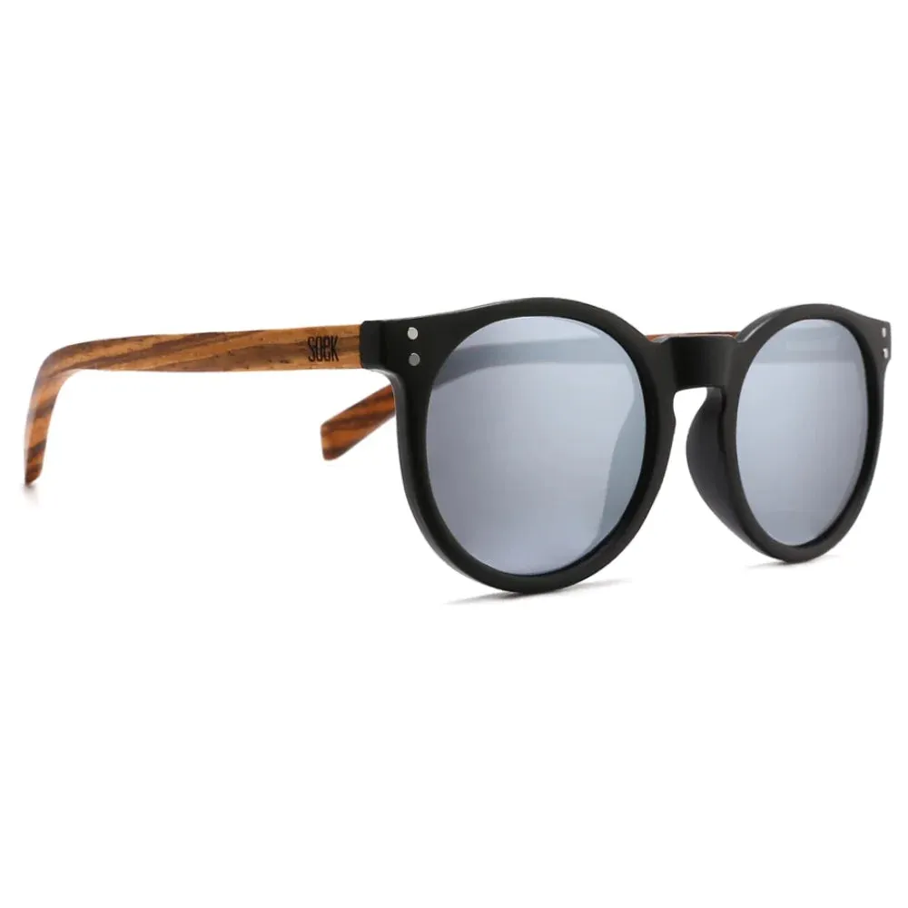 Sorrento | Silver Reflective Lens l Walnut Wooden Arms