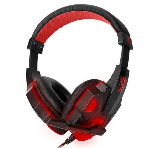 Stereo Bass Gaming Headset w/LED Light & Mic, 3.5mm Plug, USB 6.89FT Cord, PS5/PS4/PS4 Pro/Slim/PSP/Nintendo Switch - Over Ear