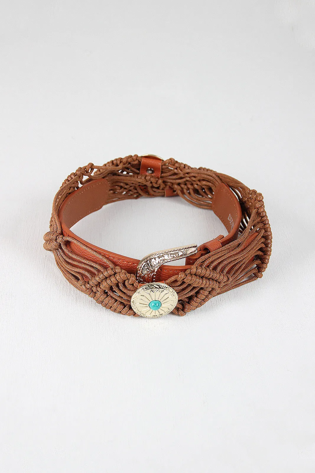 Strappy Cord Concho Belt