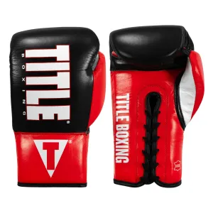 TITLE Boxing Pro Style Youth Lace Training Gloves