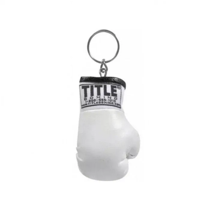 TITLE EXCEL BOXING GLOVES Keyring 2.75" White