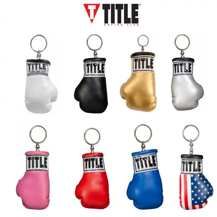 TITLE EXCEL BOXING GLOVES Keyring 2.75" White