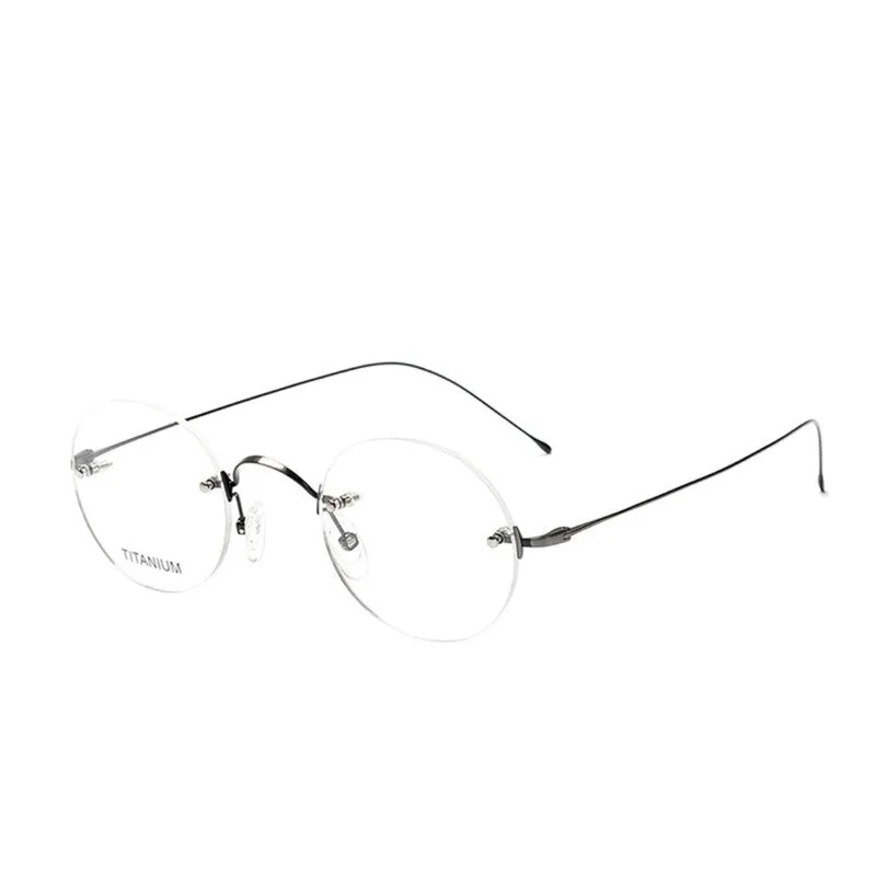 Yujo Men's Rimless Titanium Round Reading Glasses Y003